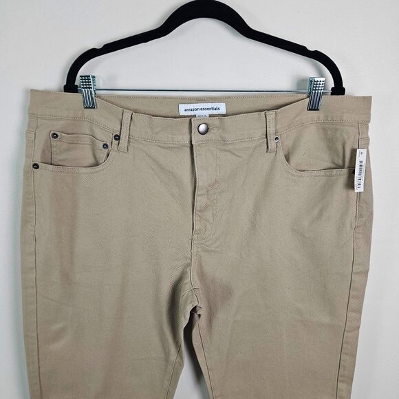 Mens Essentials Khaki Pants 40W X 30L Cotton Blend Work Casual Everyday Wear - Picture 3 of 11